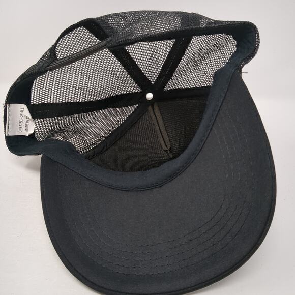 Quiksilver Snapback Mesh Back Trucker Hat Black One Size Adjustable - Picture 7 of 9